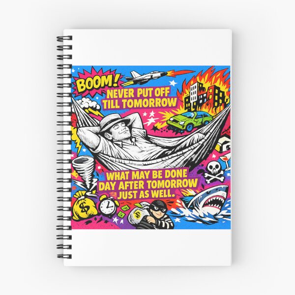 Item preview, Funny Mark Twain Inspired Quote Art – "Never put off till tomorrow what may be done day after tomorrow just as well."  | Hammock Chaos Pop Art Quote designed and sold by Donsean22.