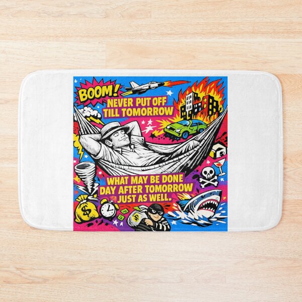 Item preview, Funny Mark Twain Inspired Quote Art – "Never put off till tomorrow what may be done day after tomorrow just as well."  | Hammock Chaos Pop Art Quote designed and sold by Donsean22.