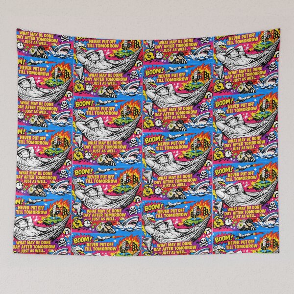Item preview, Funny Mark Twain Inspired Quote Art – "Never put off till tomorrow what may be done day after tomorrow just as well."  | Hammock Chaos Pop Art Quote designed and sold by Donsean22.