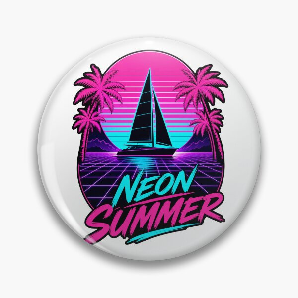 Item preview, Neon Summer – Retro Synthwave Sailboat | Tropical Sunset Vaporwave Design designed and sold by puzzell.