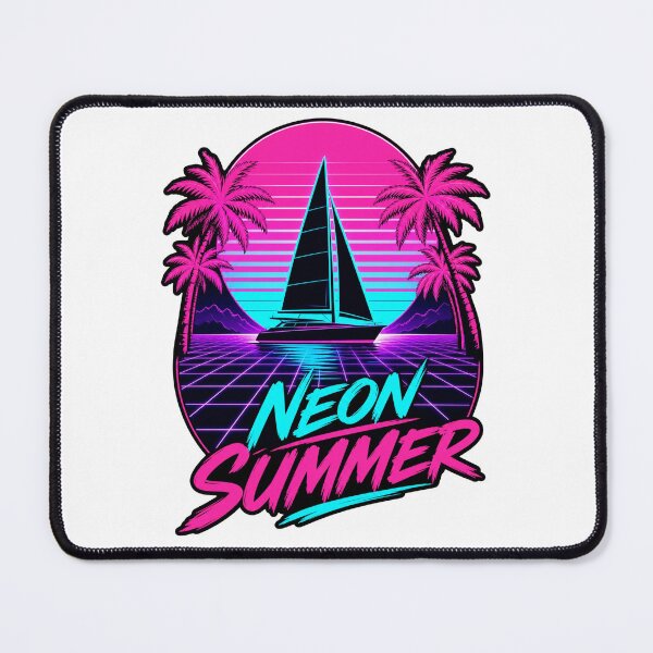 Item preview, Neon Summer – Retro Synthwave Sailboat | Tropical Sunset Vaporwave Design designed and sold by puzzell.