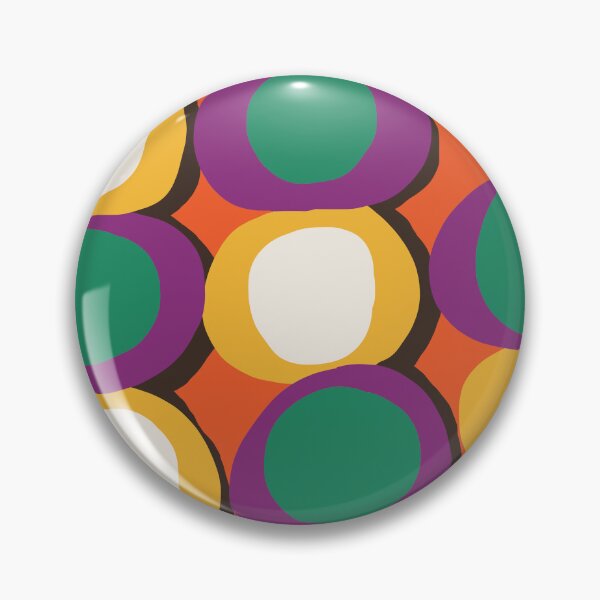 Item preview, Colorful Retro Pop Circles in Orange, Mustard Yellow, Purple and Green designed and sold by Deutschic.