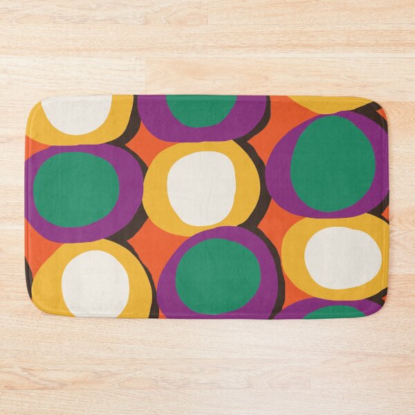 Item preview, Colorful Retro Pop Circles in Orange, Mustard Yellow, Purple and Green designed and sold by Deutschic.