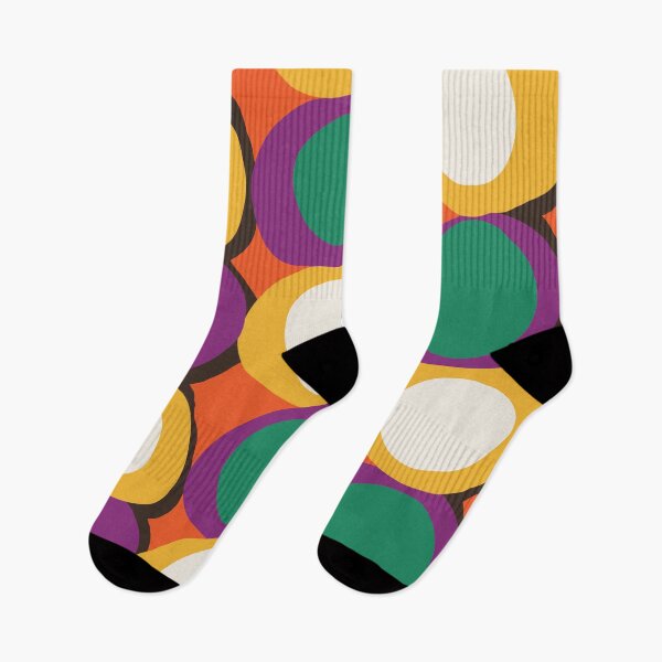 Item preview, Colorful Retro Pop Circles in Orange, Mustard Yellow, Purple and Green designed and sold by Deutschic.