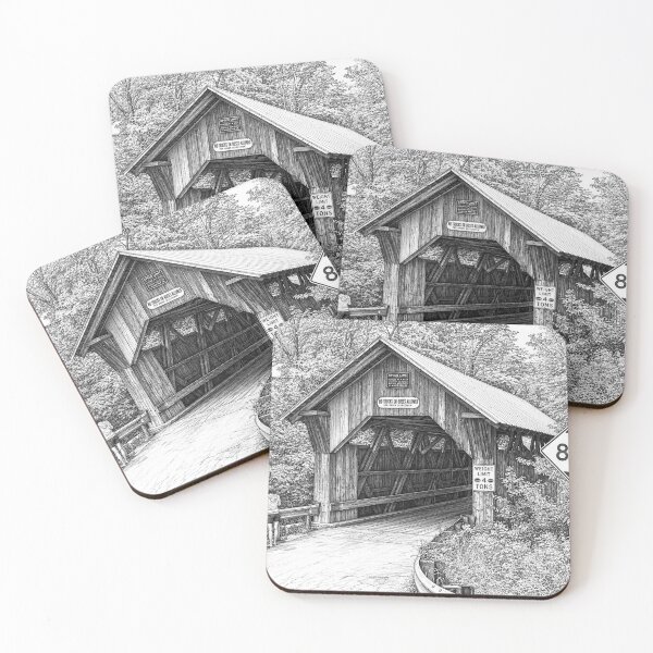 Item preview, Graphene sketch of Emily's Covered Bridge designed and sold by gotucoveredart.