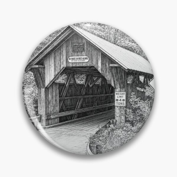 Item preview, Graphene sketch of Emily's Covered Bridge designed and sold by gotucoveredart.