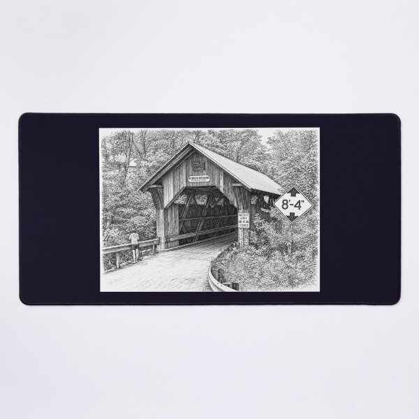 Item preview, Graphene sketch of Emily's Covered Bridge designed and sold by gotucoveredart.