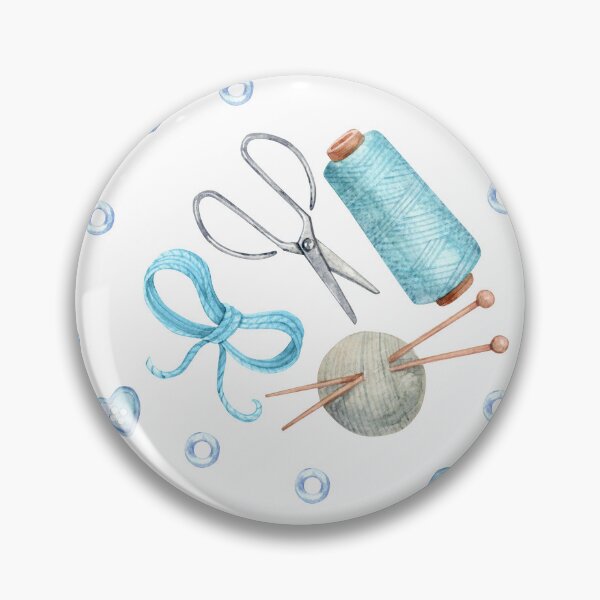 Item preview, Sewing & Knitting Watercolor Seamless Pattern Scissors, Thread, Bows & Buttons designed and sold by White Rabbit Design .
