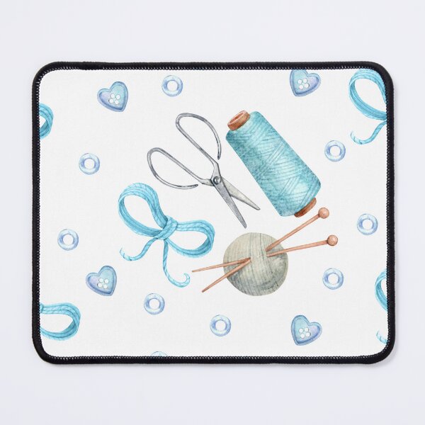 Item preview, Sewing & Knitting Watercolor Seamless Pattern Scissors, Thread, Bows & Buttons designed and sold by White Rabbit Design .