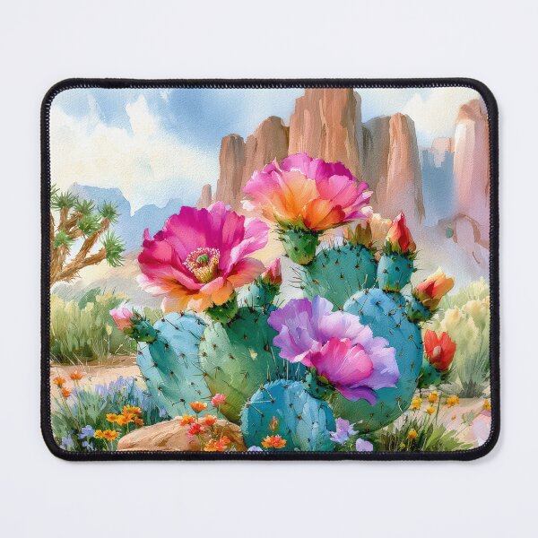 Item preview, Blooming Cactus Watercolor | Southwestern Desert Landscape designed and sold by MargaretWiktor.