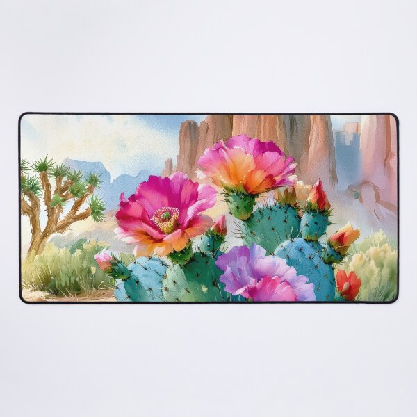 Item preview, Blooming Cactus Watercolor | Southwestern Desert Landscape designed and sold by MargaretWiktor.