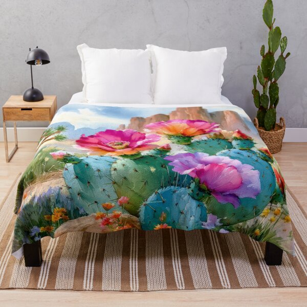 Item preview, Blooming Cactus Watercolor | Southwestern Desert Landscape designed and sold by MargaretWiktor.