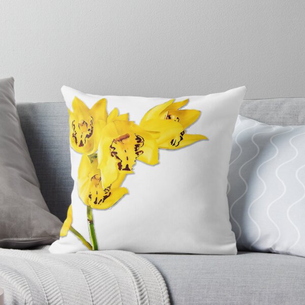 Item preview, Yellow Cymbidium Orchids with Dark Red Centers designed and sold by Vibrantiz-Flora.