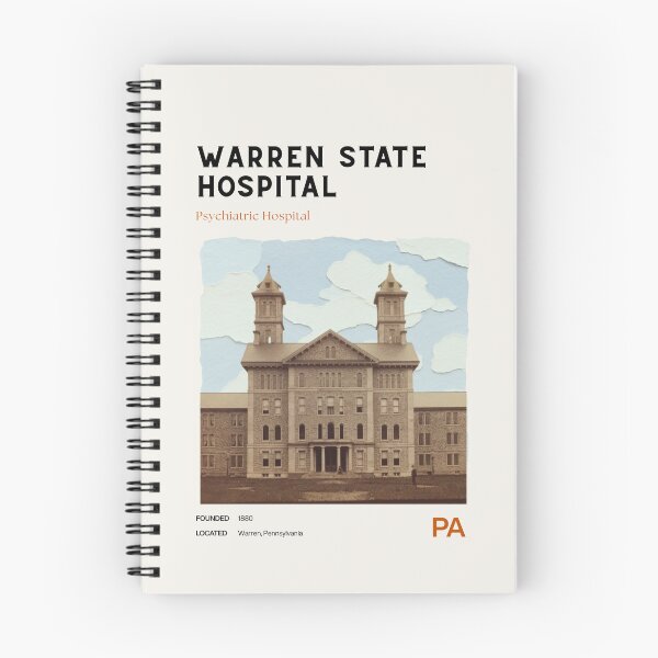 Item preview, Warren State Hospital Midcentury Modern Travel Poster designed and sold by GhostlyWorld.