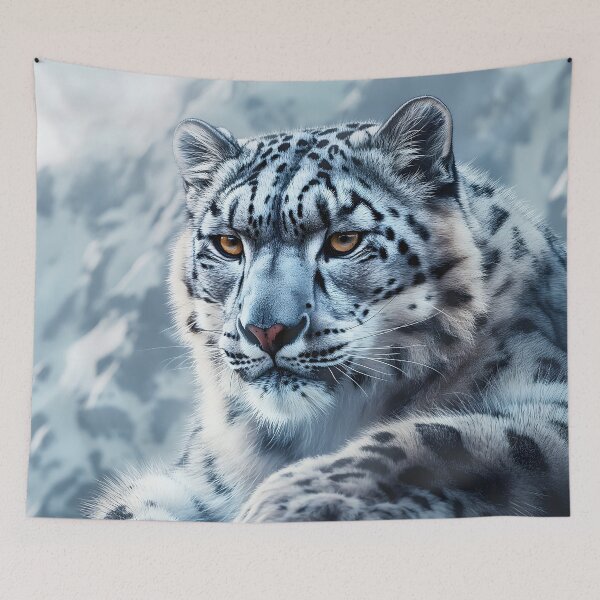 Item preview, Snow Leopard Portrait, Himalayan Wildlife designed and sold by GuildedWordGraphics.