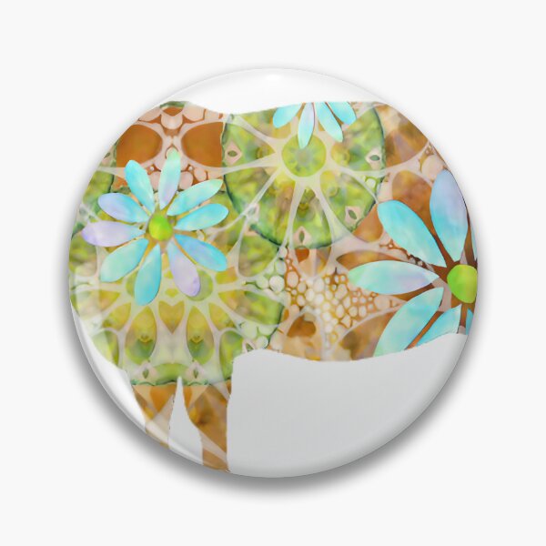 Item preview, Cow Silhouette Filled with Light Blue Daisies and Geometric Patterns designed and sold by Vibrantiz-Flora.