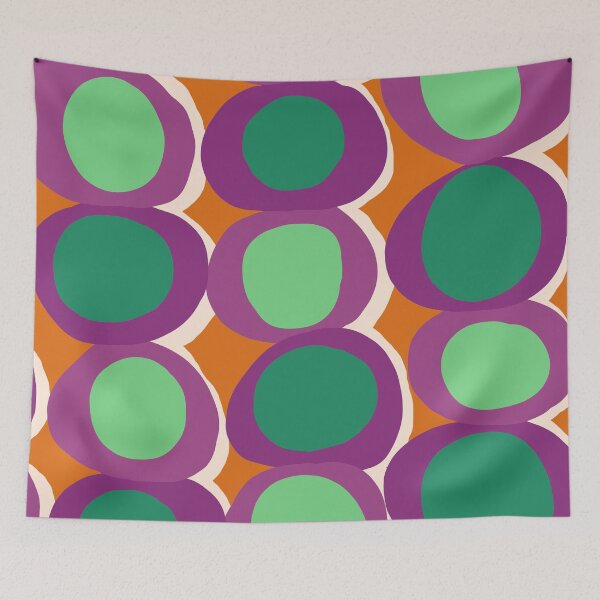 Item preview, Fun Retro Pop Circles in Purple, Orange and Green designed and sold by Deutschic.