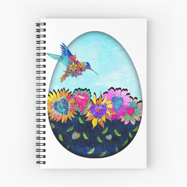 Item preview, Egg Shape with Hummingbird and Heart-Centered Flowers designed and sold by Vibrantiz-Flora.