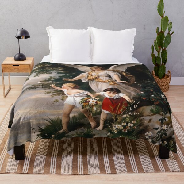 Item preview, Lámina decorativa vintage de ángel de la guarda para imprimir - Pintura clásica de Bernhard Plockhorst designed and sold by hispanicworld.