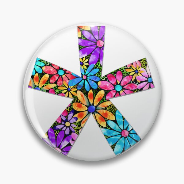 Item preview, Asterisk Symbol Filled with Colorful Daisy Flowers designed and sold by Vibrantiz-Flora.