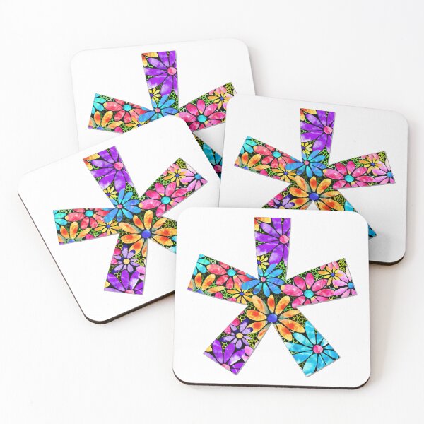Item preview, Asterisk Symbol Filled with Colorful Daisy Flowers designed and sold by Vibrantiz-Flora.