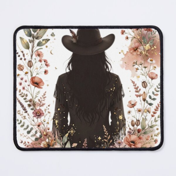 Item preview, Cowgirl Silhouette Canvas Wall Art | Western Boho Wildflower | Gold Terracotta Decor designed and sold by Donartpictures.