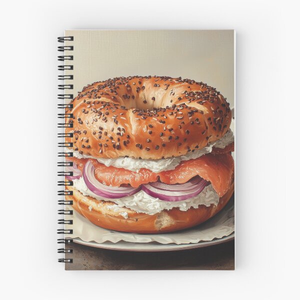Item preview, Smoked Salmon Bagel and Coffee Still Life designed and sold by Shannon Hilson.