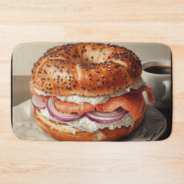 Item preview, Smoked Salmon Bagel and Coffee Still Life designed and sold by Shannon Hilson.