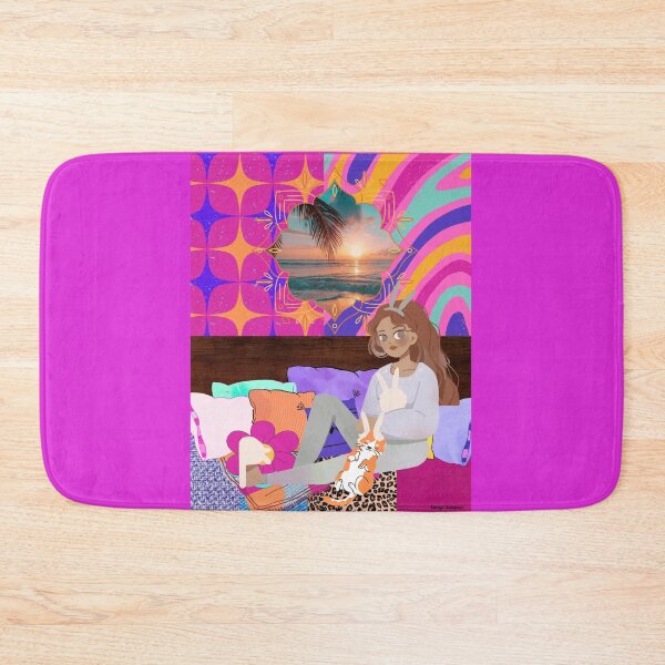 Item preview, Groovy Bunny Girl and Cat Hangout  designed and sold by artbyomega.