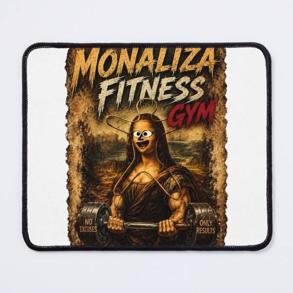 Item preview, Monaliza Fitness Gym Buff Mona Lisa Funny Workout Weightlifting T-Shirt designed and sold by Digistore1221.