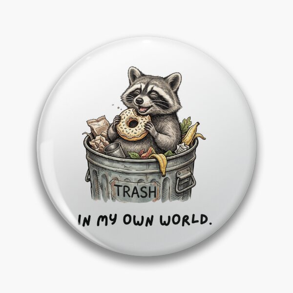 Item preview, Vintage Raccoon Eating Donut in Trash Can Illustration designed and sold by Ink & Void Co..