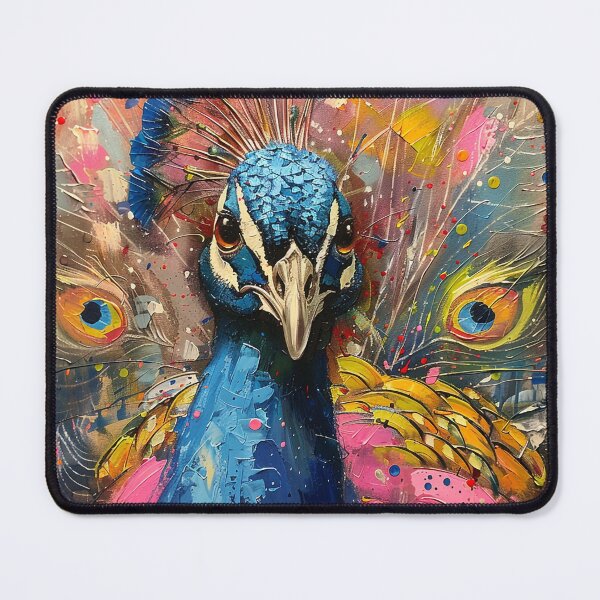 Item preview, Vibrant Majesty: Textured Palette Knife Peacock Painting designed and sold by Pierce Millington Gallery.