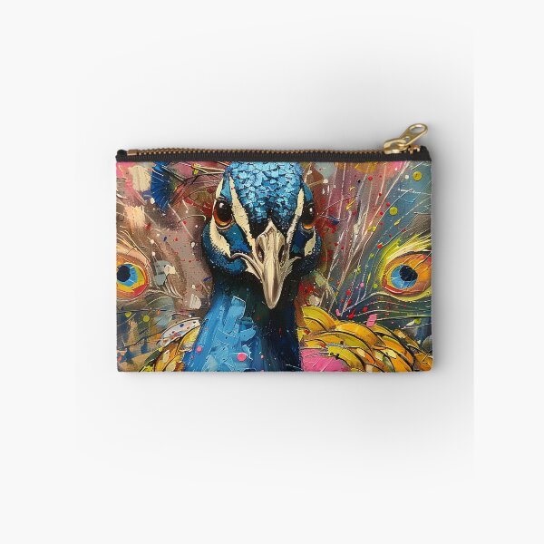 Item preview, Vibrant Majesty: Textured Palette Knife Peacock Painting designed and sold by Pierce Millington Gallery.