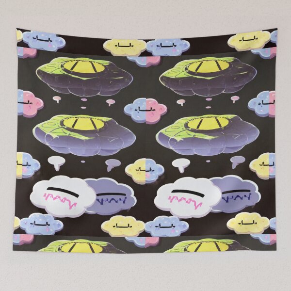 Item preview, Illustration - Playful Sci-Fi, Anthropomorphic Clouds and Surreal Atmosphere designed and sold by Zone--Gaming.