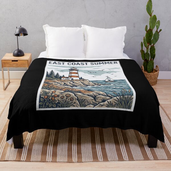 Item preview, EAST COAST SUMMER Vintage Lighthouse Sailboat designed and sold by snowry.