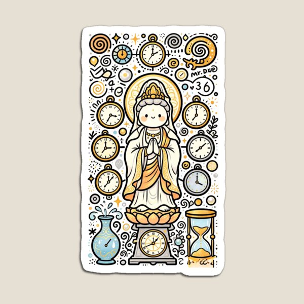 Item preview, Cute Kawaii Guanyin Time Guardian designed and sold by Mystic & Celestial Art.