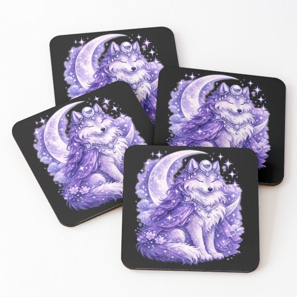 Item preview, Moon Princess Wolf – Celestial Fantasy Wolf with Crescent Moon & Purple designed and sold by Moonlight Studio.