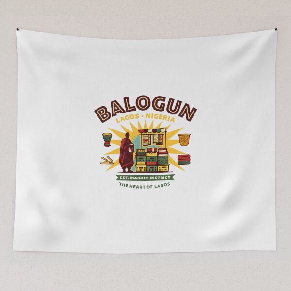 Item preview, Balogun Market Lagos Nigeria – African Market Vintage Travel Design designed and sold by Privon.