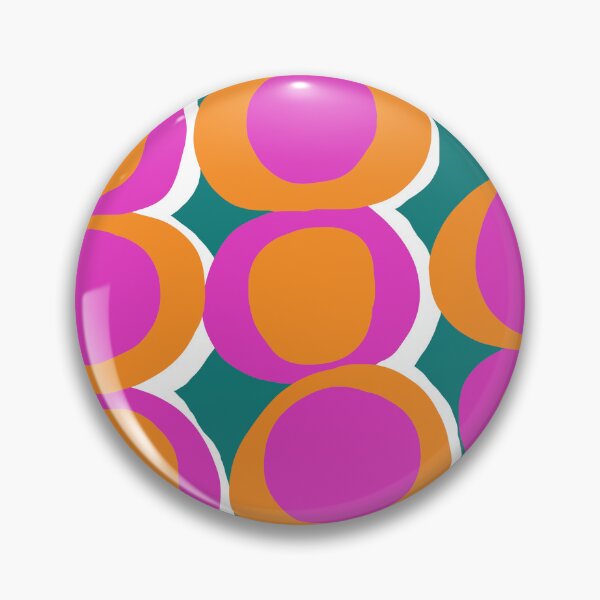 Item preview, Fun Retro Pop Circles in Hot Pink, Orange and Deep Teal designed and sold by Deutschic.