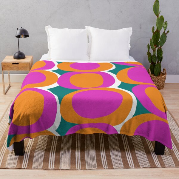 Item preview, Fun Retro Pop Circles in Hot Pink, Orange and Deep Teal designed and sold by Deutschic.