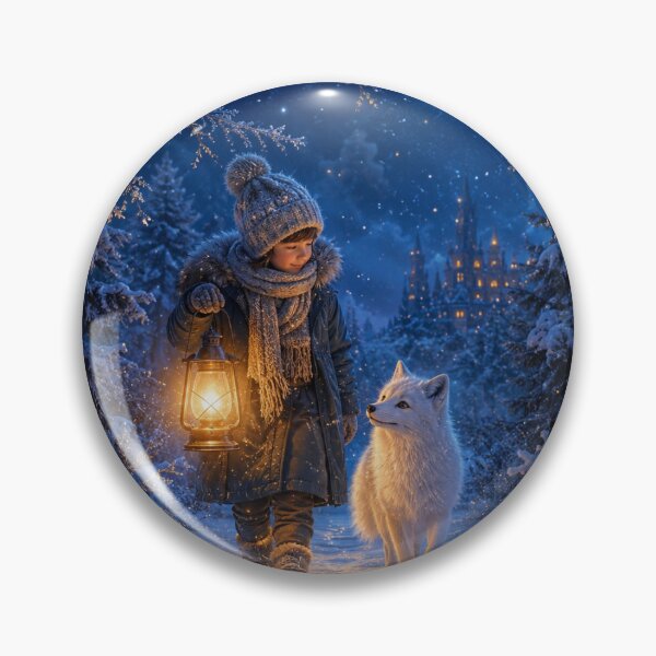 Item preview, Snow Fox and the Lantern Child Winter Fantasy Art designed and sold by TaiwoDesigns.