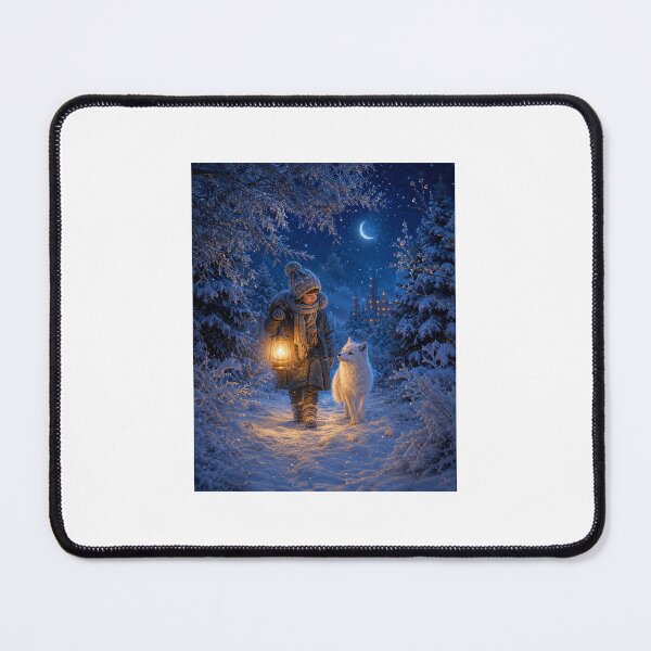 Item preview, Snow Fox and the Lantern Child Winter Fantasy Art designed and sold by TaiwoDesigns.