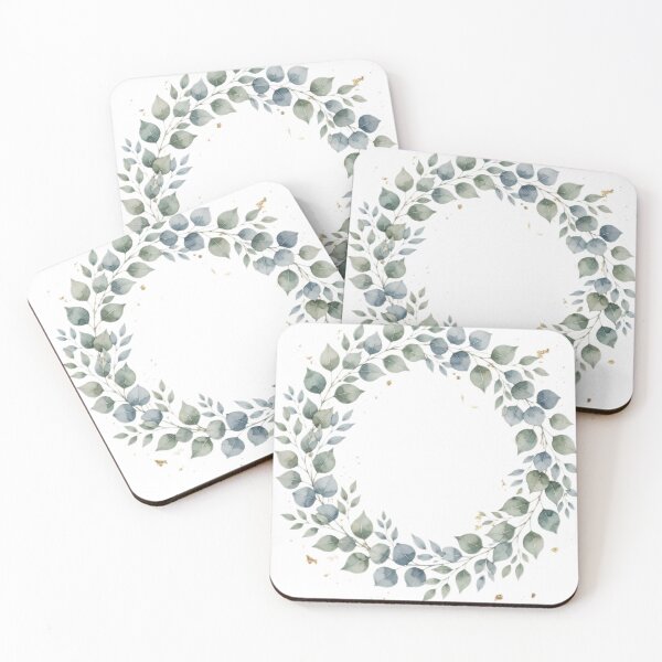 Item preview, Eucalyptus Wreath Canvas Wall Art | Sage Green Gold | Minimal Organic Decor designed and sold by Donartpictures.