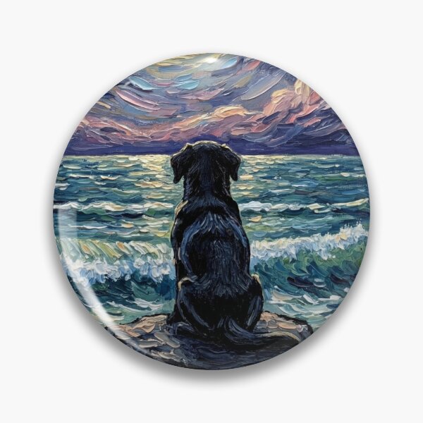 Item preview, Beach Night – Black Labrador Puppy designed and sold by AjaTrier.