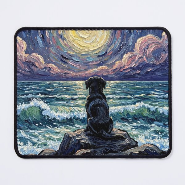 Item preview, Beach Night – Black Labrador Puppy designed and sold by AjaTrier.