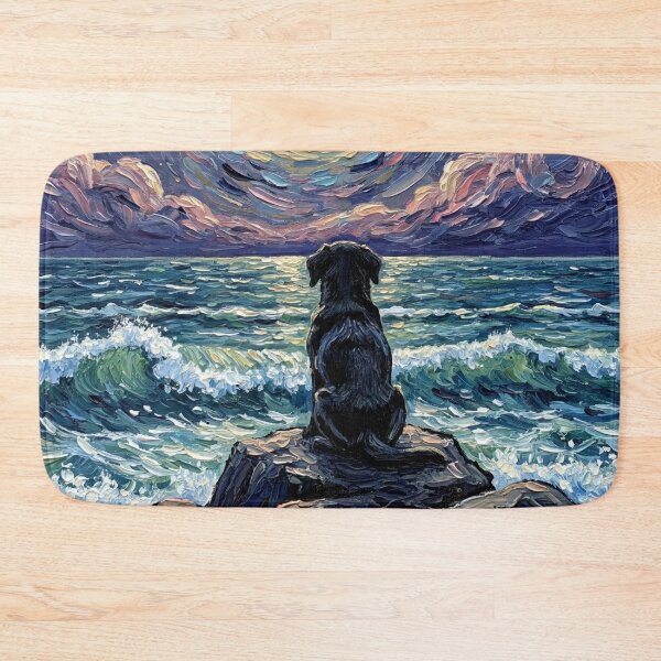 Item preview, Beach Night – Black Labrador Puppy designed and sold by AjaTrier.