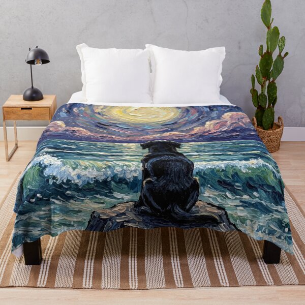 Item preview, Beach Night – Black Labrador Puppy designed and sold by AjaTrier.