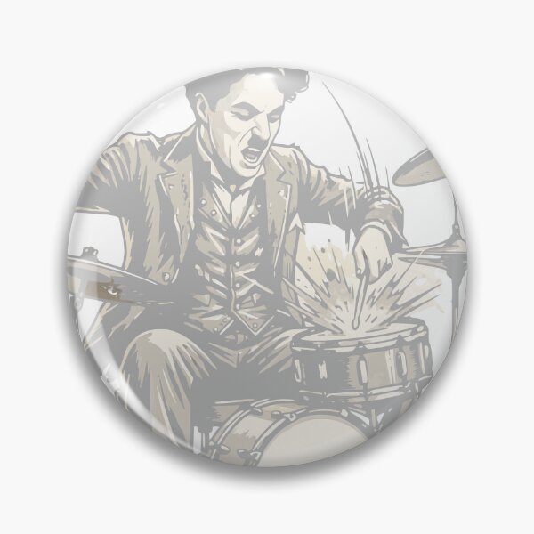Item preview, Charlie Chaplin Playing Drummer Vintage Rocker Tee designed and sold by DoubleK-Factory.