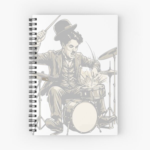Item preview, Charlie Chaplin Playing Drummer Vintage Rocker Tee designed and sold by DoubleK-Factory.