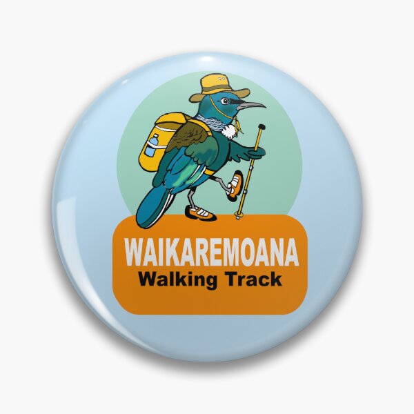 Item preview, Waikaremoana track cartoon tui hiker NZ designed and sold by Al Benge.